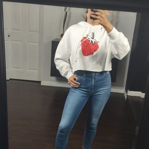 Levi's Cropped Graphic Hoodie Small
